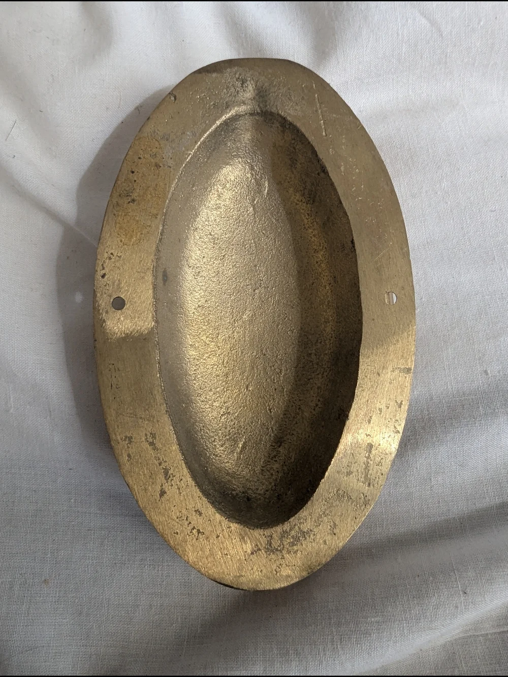 Vintage Oval Brass Heavy Door Knocker - Gold Tone